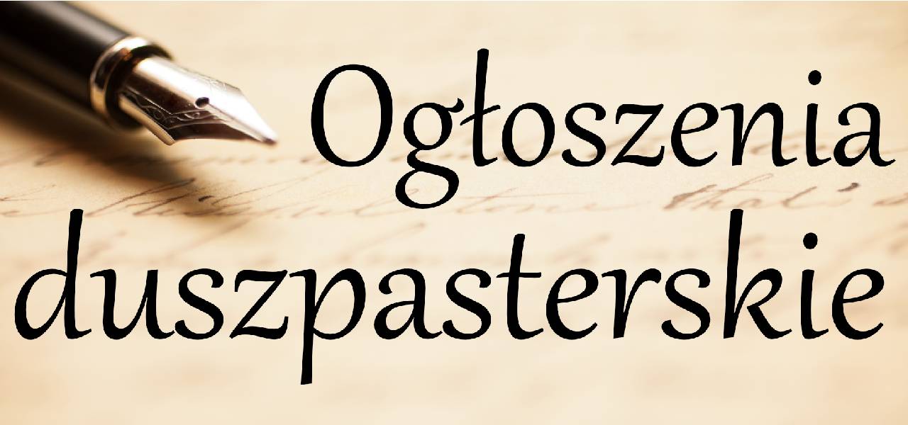 Ogłoszenia 23 Niedziela zwykła – 8.IX.2024